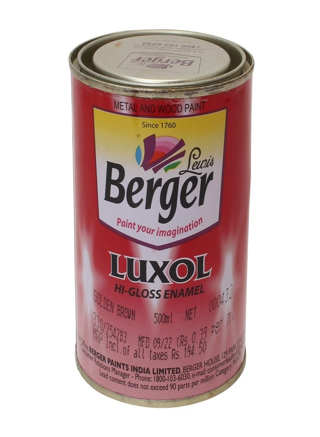 بيرجر طلاء بيرجر لوكسول عالي اللمعان | بني ذهبي | 500 مل | لمسة نهائية تشبه المرآة | طلاء زيتي متين وقوي للخشب والمعادن والبناء | للاستخدام الداخلي والخارجي | مقاوم للعوامل الجوية | معتمد من Green Pro - Image 4